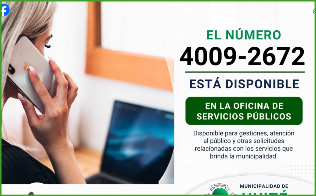 Ahora contamos con un número directo para comunicarte con la Oficina de Servicios Públicos.